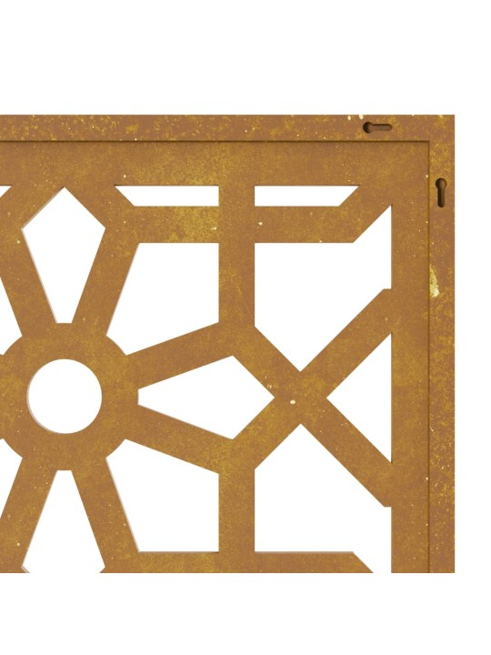 Zahradní nástěnná dekorace 55 x 55 cm corten Maurský design