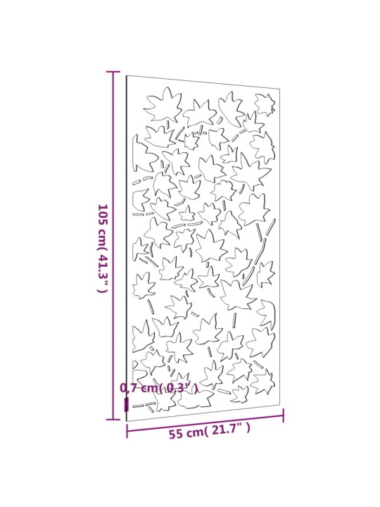 Zahradní nástěnná dekorace 105 x 55 cm corten Javorový list