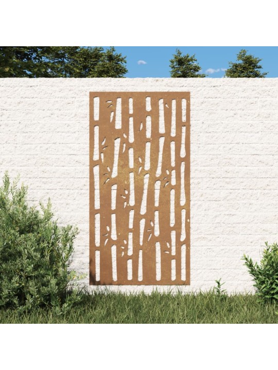 Zahradní nástěnná dekorace 105 x 55 cm cortenová ocel Bambus