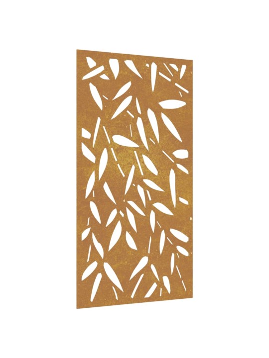 Zahradní nástěnná dekorace 105 x 55 cm corten Bambusový list