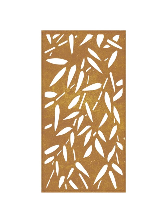 Zahradní nástěnná dekorace 105 x 55 cm corten Bambusový list