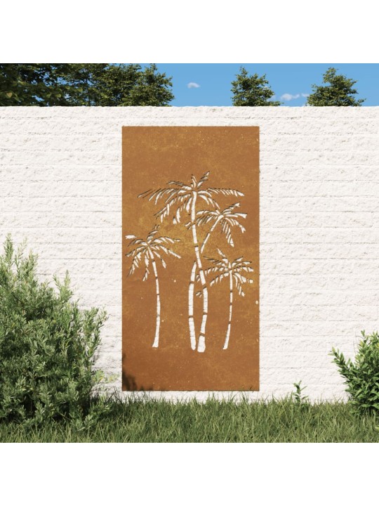 Zahradní nástěnná dekorace 105 x 55 cm cortenová ocel Palma
