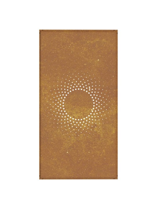 Zahradní nástěnná dekorace 105 x 55 cm cortenová ocel Slunce