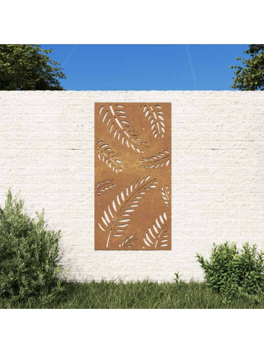 Zahradní nástěnná dekorace 105 x 55 cm cortenová ocel List