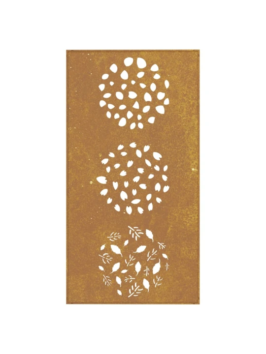 Zahradní nástěnná dekorace 105 x 55 cm cortenová ocel List