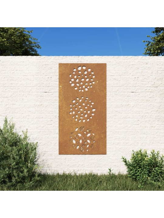 Zahradní nástěnná dekorace 105 x 55 cm cortenová ocel List