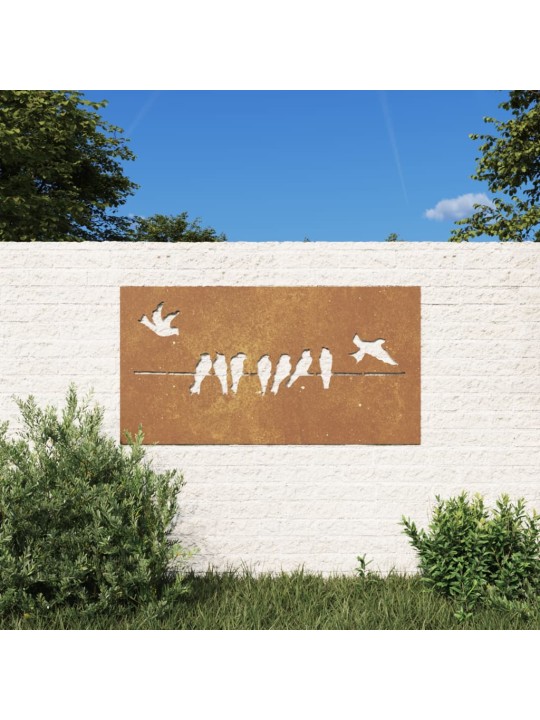 Zahradní nástěnná dekorace 105 x 55 cm cortenová ocel Pták