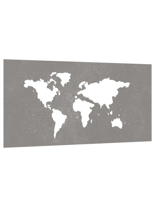 Zahradní nástěnná dekorace 105x55 cm cortenová ocel Mapa světa