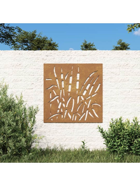 Zahradní nástěnná dekorace 55 x 55 cm cortenová ocel Tráva