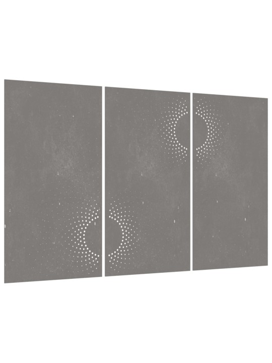 Zahradní nástěnné dekorace 3 ks 105x55 cm cortenová ocel Slunce