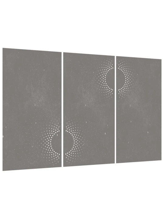 Zahradní nástěnné dekorace 3 ks 105x55 cm cortenová ocel Slunce
