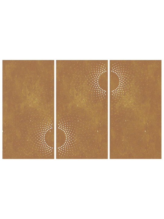 Zahradní nástěnné dekorace 3 ks 105x55 cm cortenová ocel Slunce