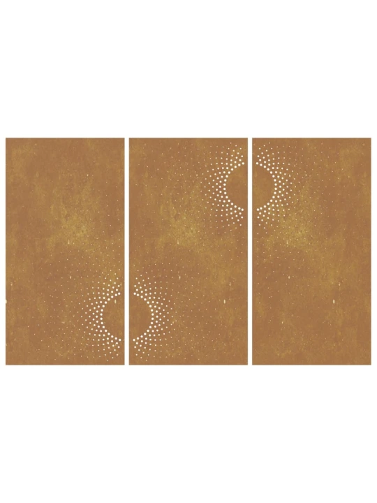 Zahradní nástěnné dekorace 3 ks 105x55 cm cortenová ocel Slunce