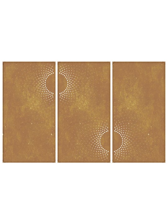 Zahradní nástěnné dekorace 3 ks 105x55 cm cortenová ocel Slunce