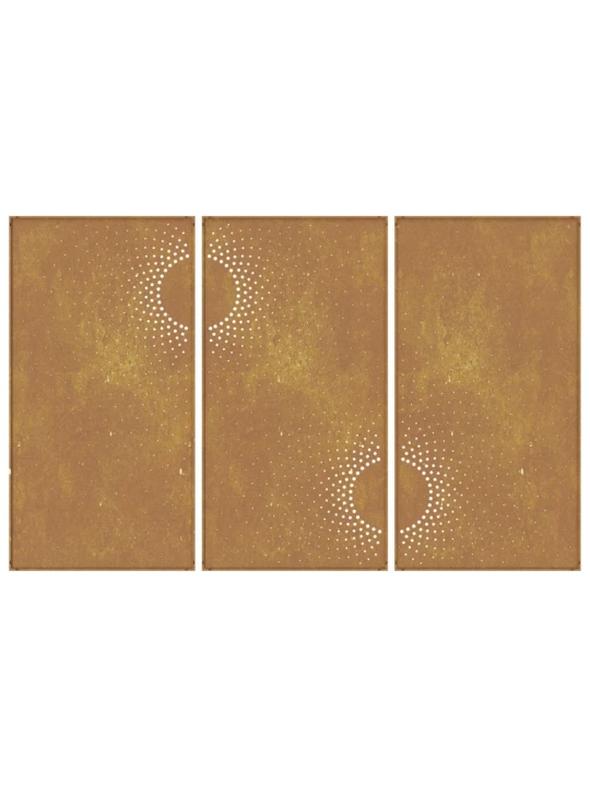 Zahradní nástěnné dekorace 3 ks 105x55 cm cortenová ocel Slunce