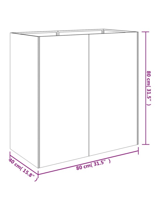 Truhlík 80 x 40 x 80 cm cortenová ocel