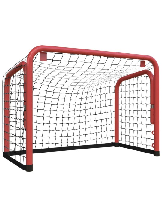 Hokejová branka se sítí červená/černá 68x32x47cm ocel/polyester