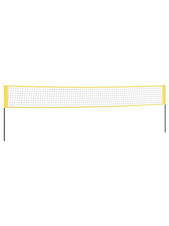 Badmintonová síť žlutá a černá 600 x 155 cm PE tkanina