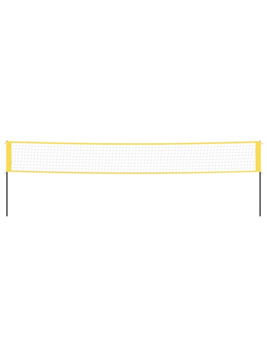 Badmintonová síť žlutá a černá 600 x 155 cm PE tkanina