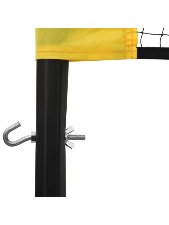 Badmintonová síť žlutá a černá 600 x 155 cm PE tkanina