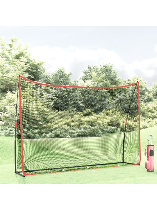 Golfová tréninková síť černá a červená 305x91x213 cm polyester