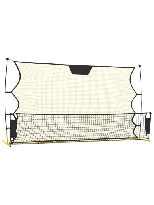 Fotbalový rebounder černý a žlutý 183 x 85 x 120 cm polyester