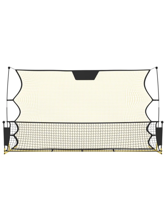 Fotbalový rebounder černý a žlutý 183 x 85 x 120 cm polyester