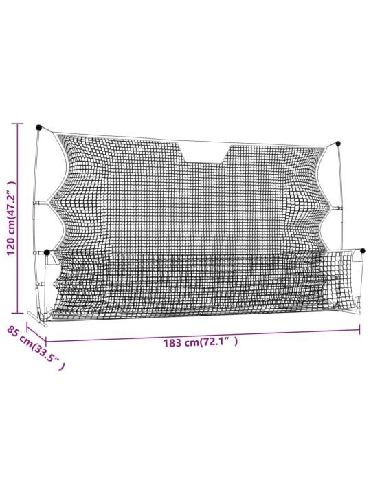Fotbalový rebounder černý a žlutý 183 x 85 x 120 cm polyester