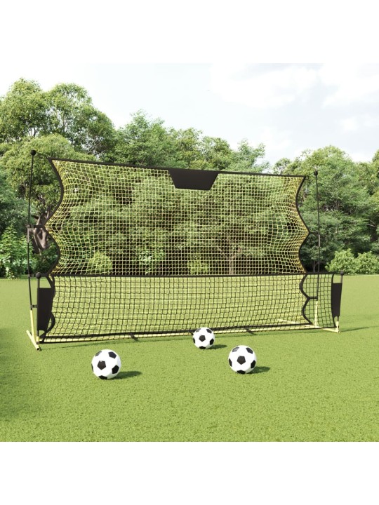 Fotbalový rebounder černý a žlutý 183 x 85 x 120 cm polyester