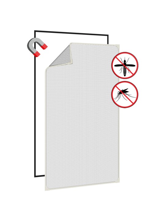 Magnetická okenní síť proti hmyzu bílá 80 x 140 cm