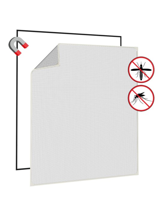 Magnetická okenní síť proti hmyzu bílá 130 x 150 cm