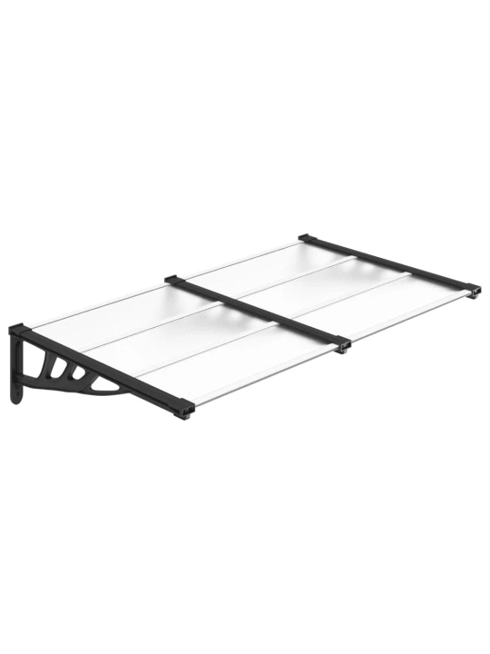 Vchodová stříška černá a průhledná 152,5 x 90 cm polykarbonát