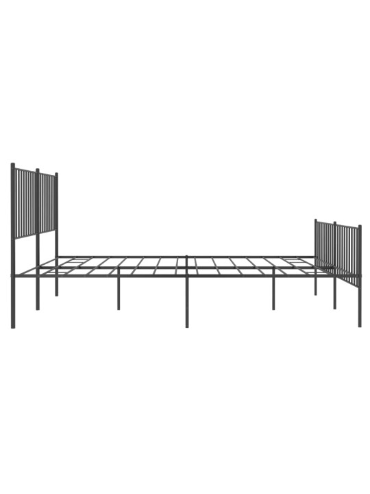 Kovový rám postele bez matrace s nožním čelem černý 160x200 cm