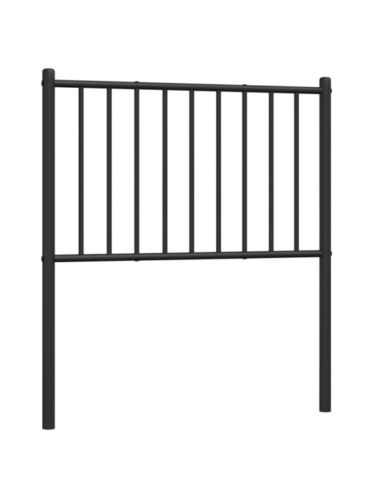 Kovové čelo postele černé 75 cm