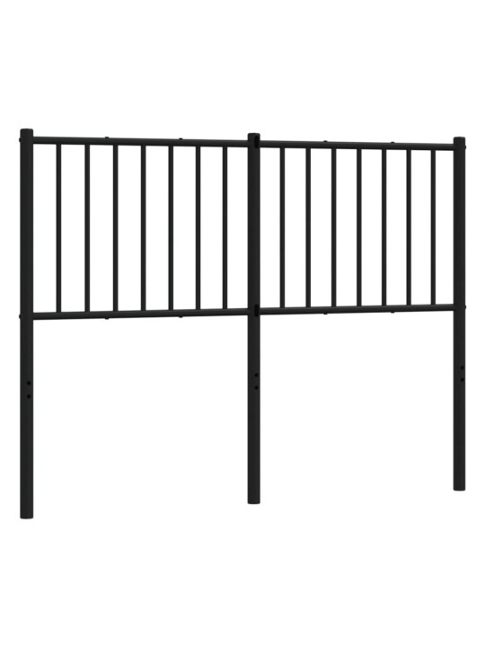 Kovové čelo postele černé 120 cm