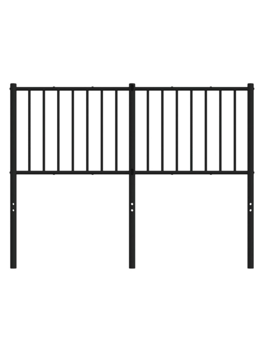 Kovové čelo postele černé 120 cm