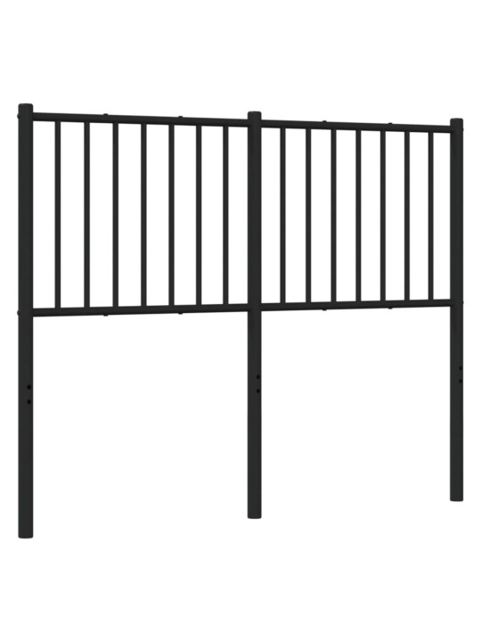 Kovové čelo postele černé 120 cm