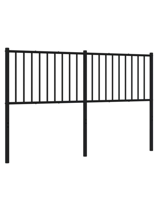Kovové čelo postele černé 160 cm