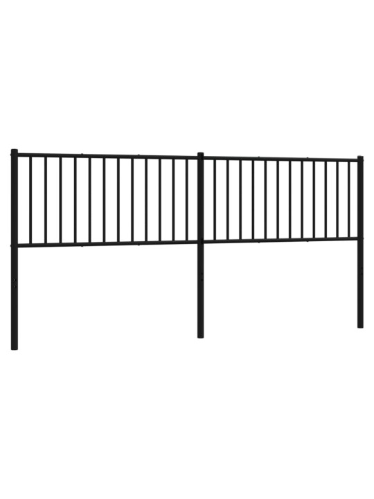 Kovové čelo postele černé 200 cm