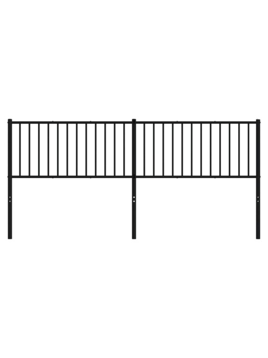 Kovové čelo postele černé 200 cm