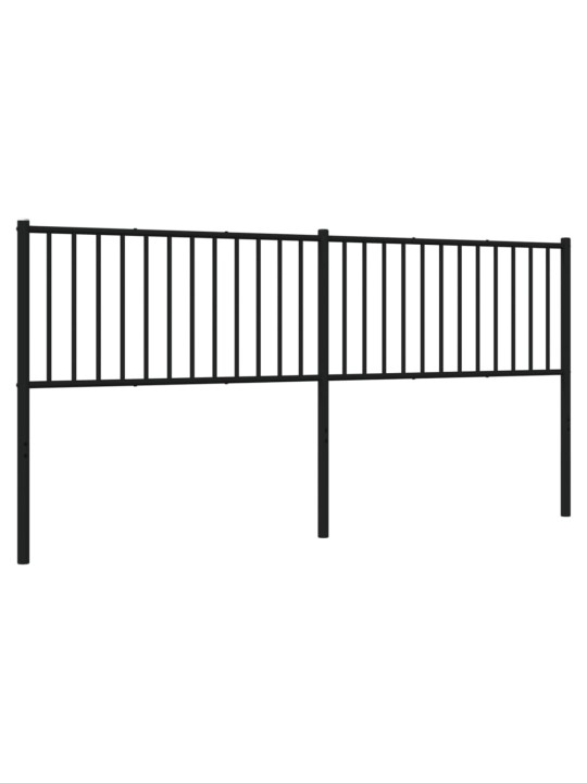 Kovové čelo postele černé 200 cm