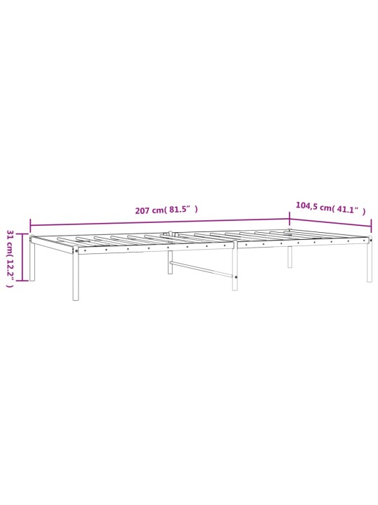 Kovový rám postele bílý 100 x 200 cm