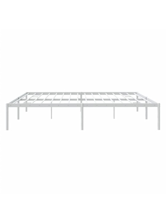 Kovový rám postele bílý 200 x 200 cm