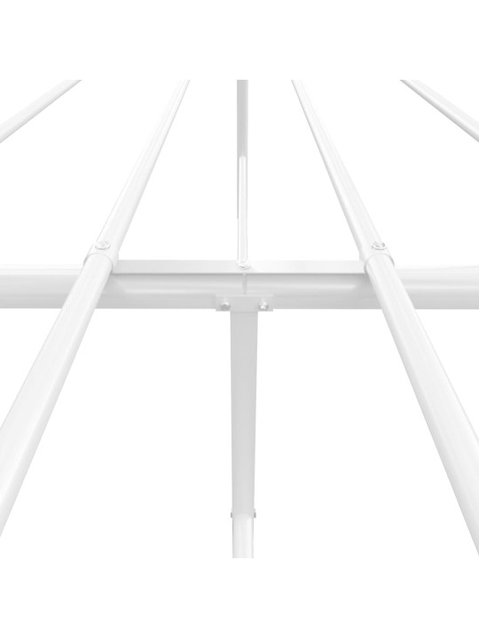 Kovový rám postele s hlavovým a nožním čelem bílý 120 x 200 cm