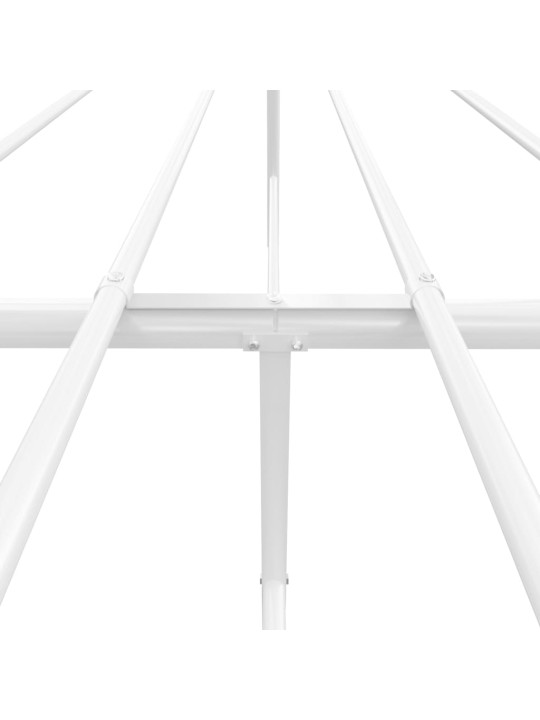 Kovový rám postele s hlavovým a nožním čelem bílý 200 x 200 cm