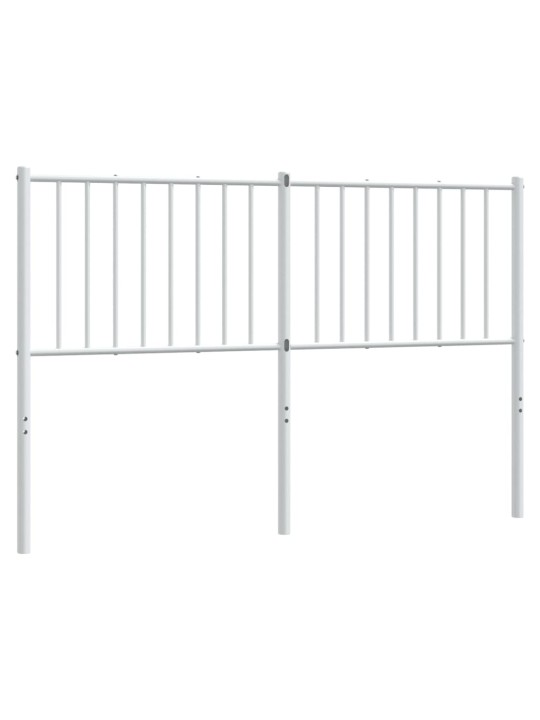 Kovové čelo postele bílé 135 cm