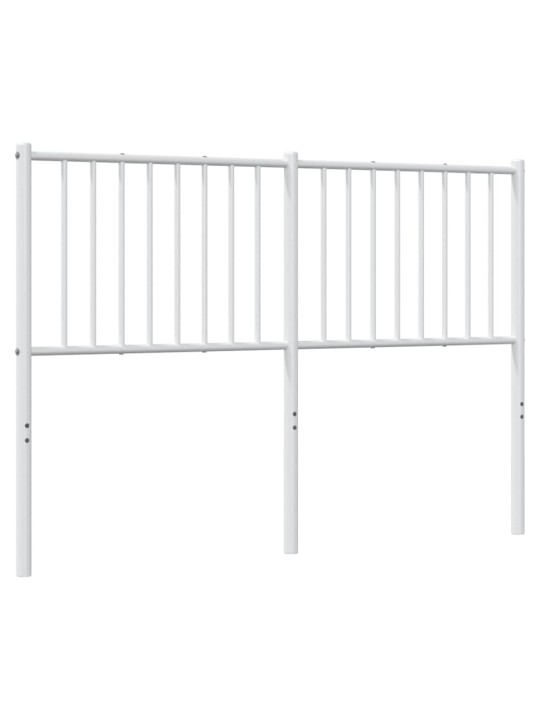 Kovové čelo postele bílé 135 cm