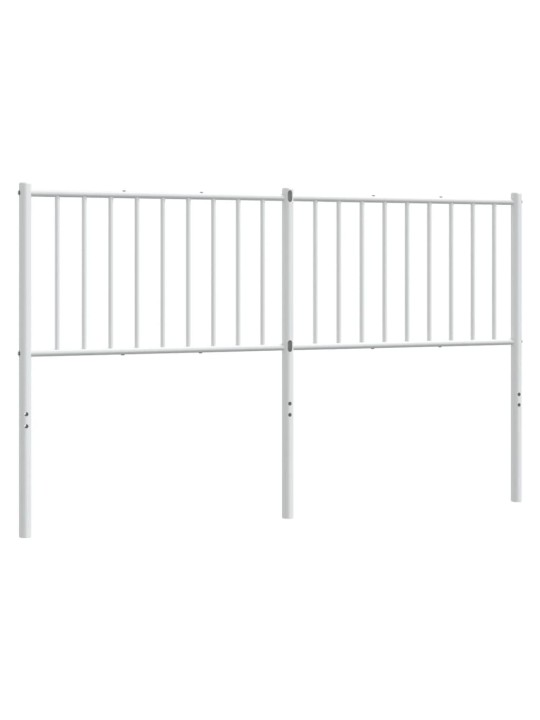 Kovové čelo postele bílé 150 cm