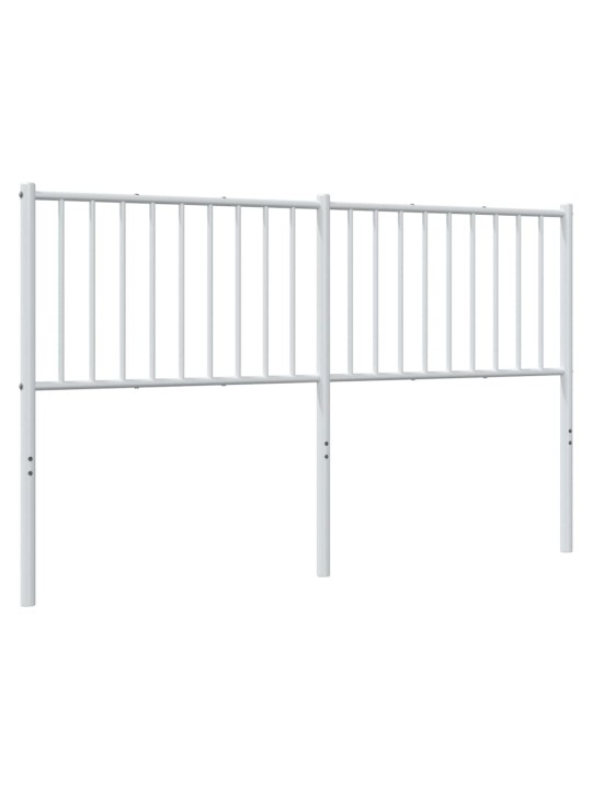 Kovové čelo postele bílé 150 cm