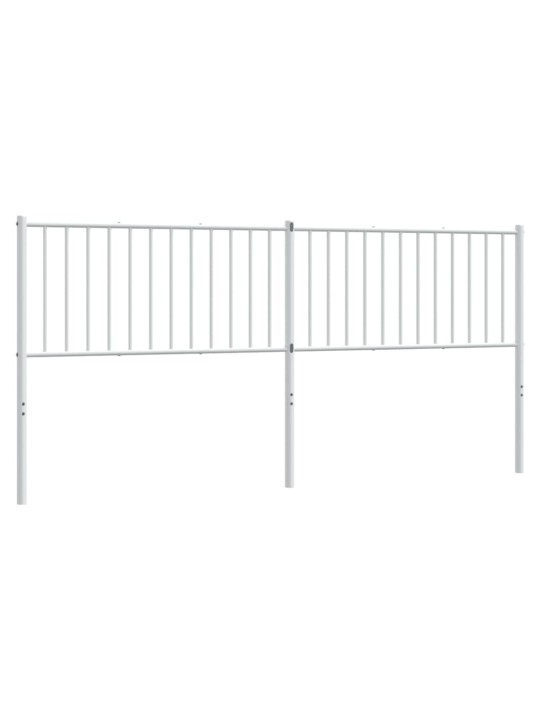 Kovové čelo postele bílé 193 cm